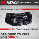 Kenda 450/510-18, 110/100 TR-6 Inner Tube 047853163872-2-Pack-Includes Keychain